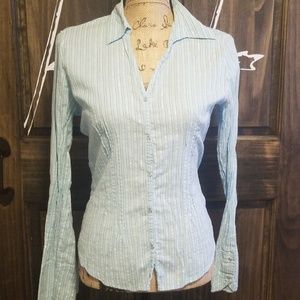 Womens At Last button up Blouse size L sparkles